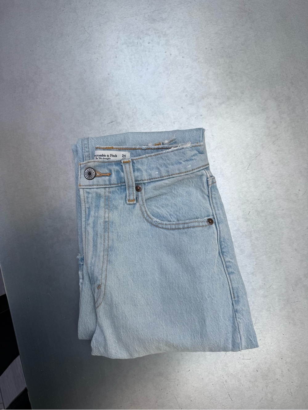 Abercrombie Straight Leg Light Wash Denim Jeans